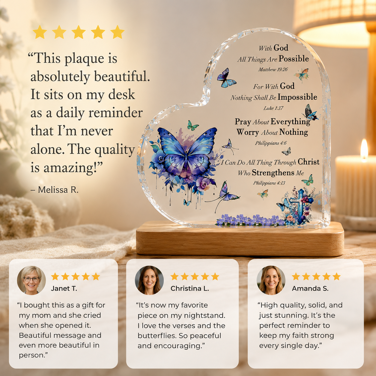With God All Things Are Possible Heart Plaque
