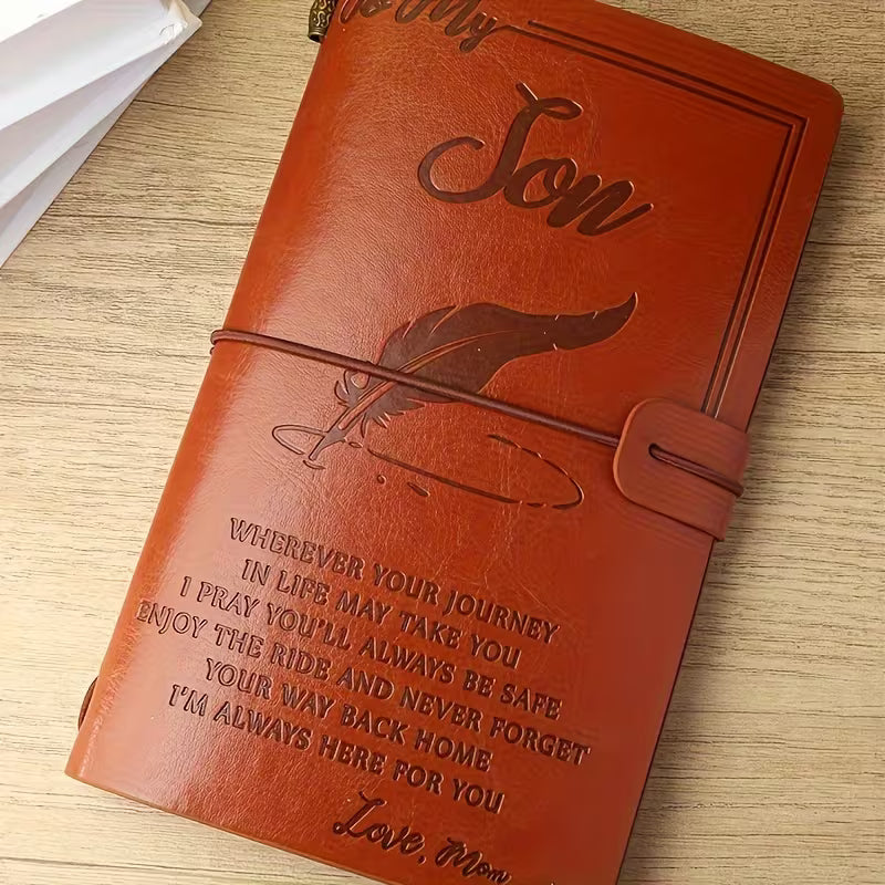 "To My Son" Christian Leather Journal — From Mom | Scripture-Inspired Gift for Sons, Graduation & Milestone Gift
