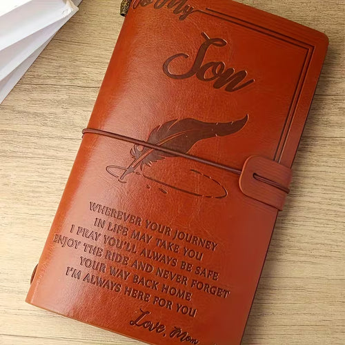 "To My Son" Christian Leather Journal — From Mom | Scripture-Inspired Gift for Sons, Graduation & Milestone Gift