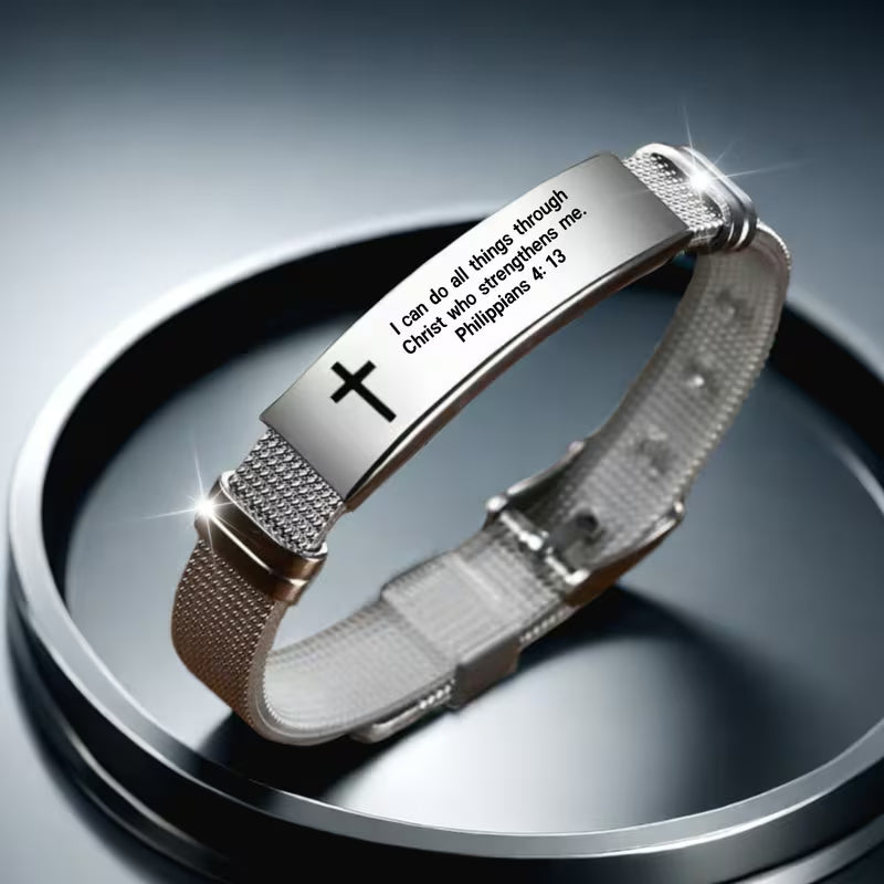 Philippians 4:13 Scripture Bracelet — "I Can Do All Things Through Christ" | Adjustable Faith Bracelet