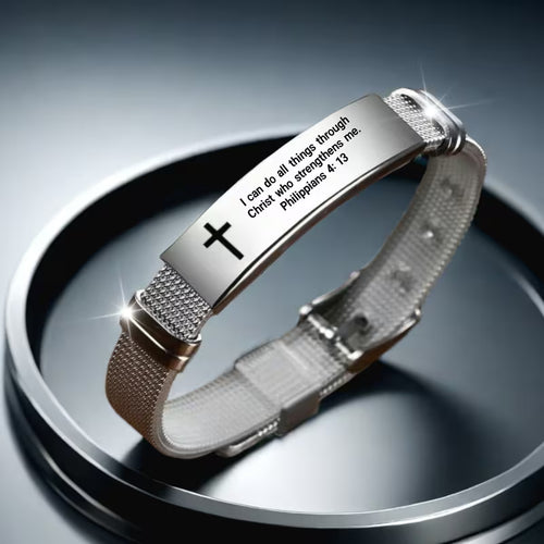 Philippians 4:13 Scripture Bracelet — "I Can Do All Things Through Christ" | Adjustable Faith Bracelet