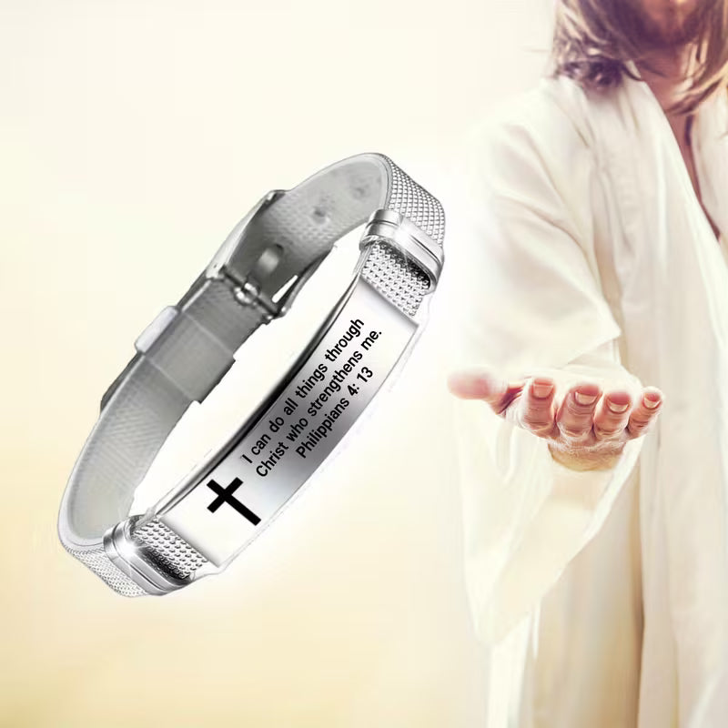 Philippians 4:13 Scripture Bracelet — "I Can Do All Things Through Christ" | Adjustable Faith Bracelet
