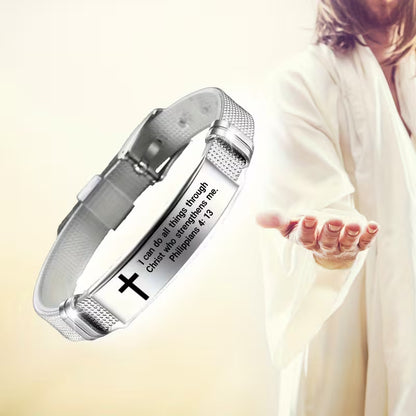 Philippians 4:13 Scripture Bracelet — "I Can Do All Things Through Christ" | Adjustable Faith Bracelet