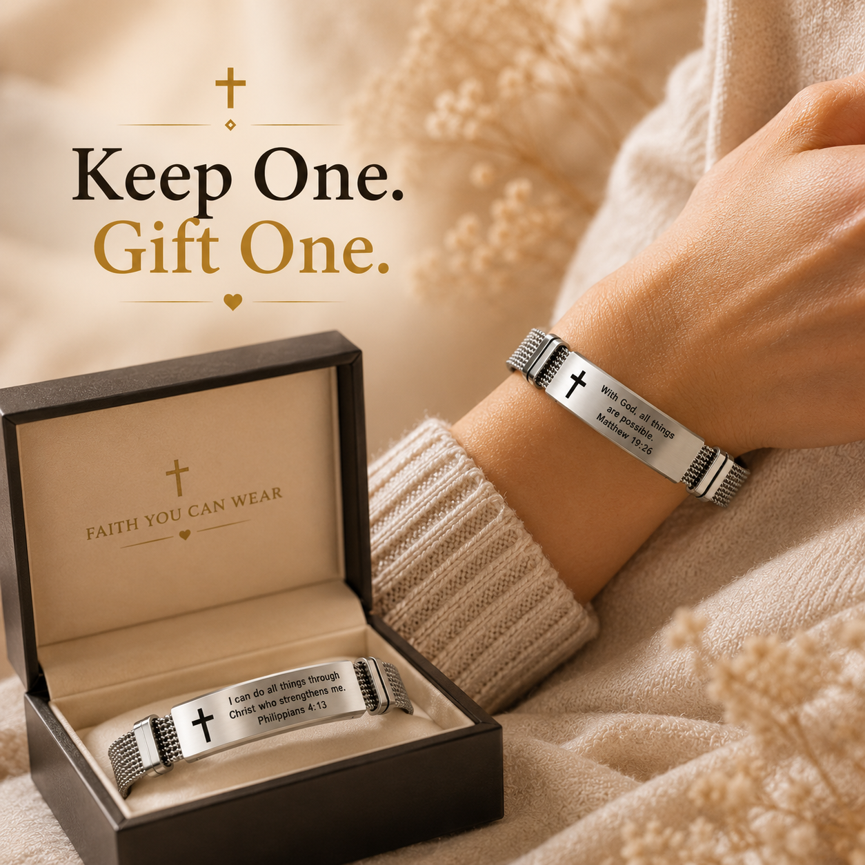 Faith & Strength Bracelet Set – Buy 1 Get 1 Free