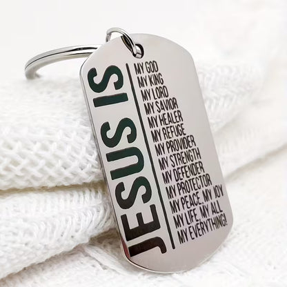 Jesus Is...- Christian Keychain
