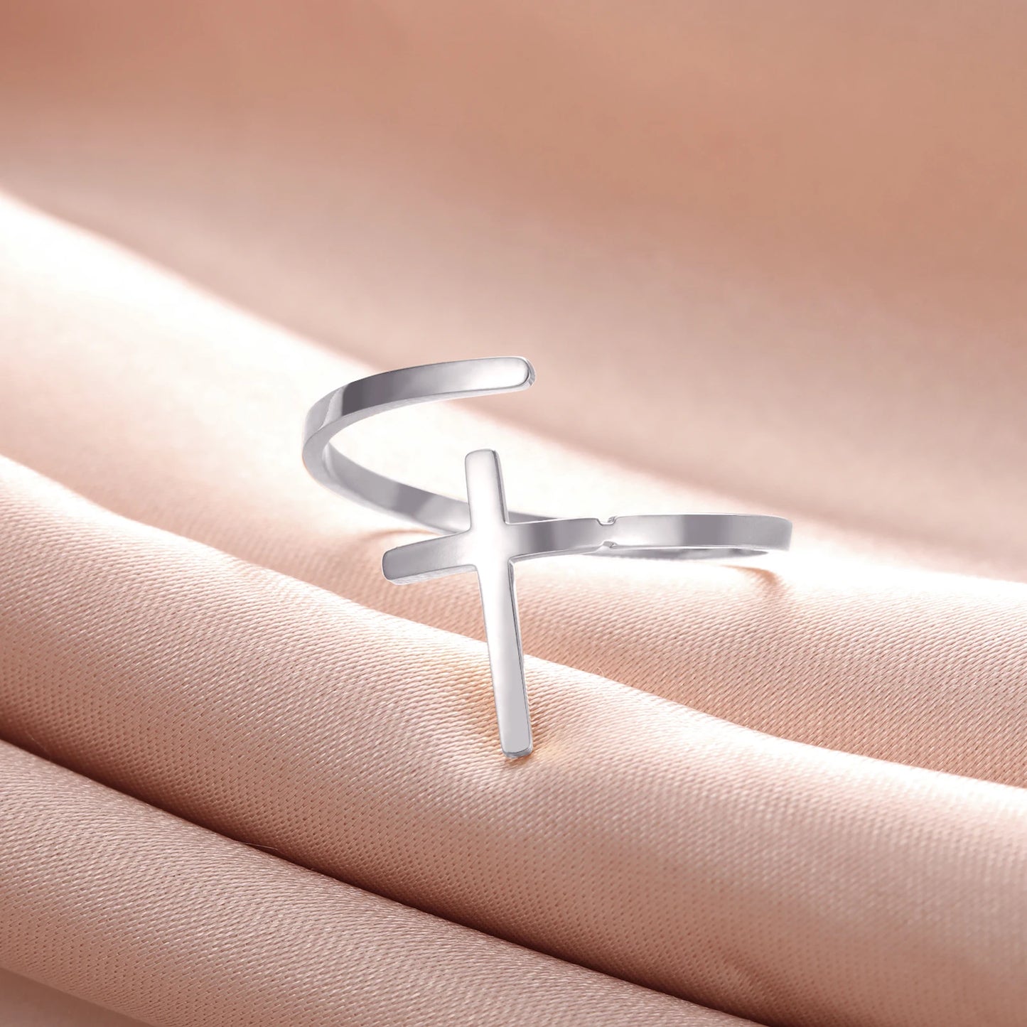 Faith & Strength™ Cross Adjustable Ring