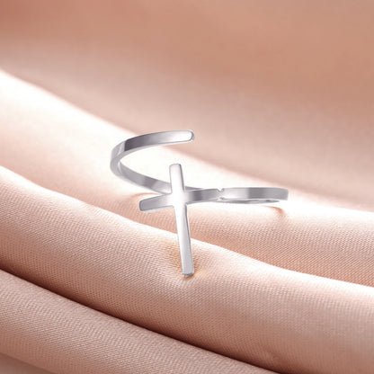 Faith & Strength™ Cross Adjustable Ring