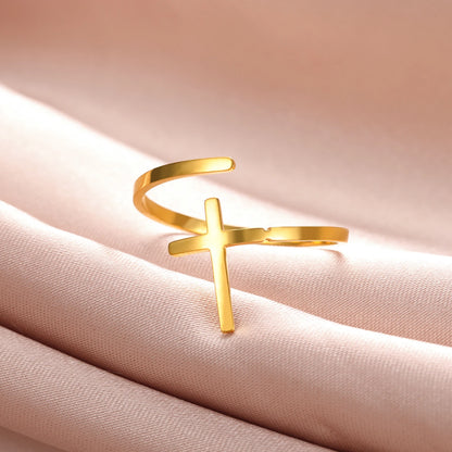 Faith & Strength™ Cross Adjustable Ring