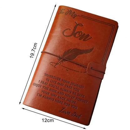 "To My Son" Christian Leather Journal — From Mom | Scripture-Inspired Gift for Sons, Graduation & Milestone Gift