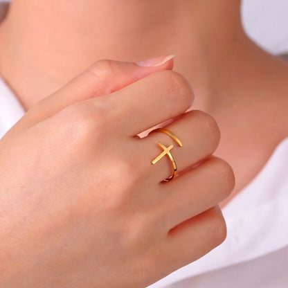 Faith & Strength™ Cross Adjustable Ring