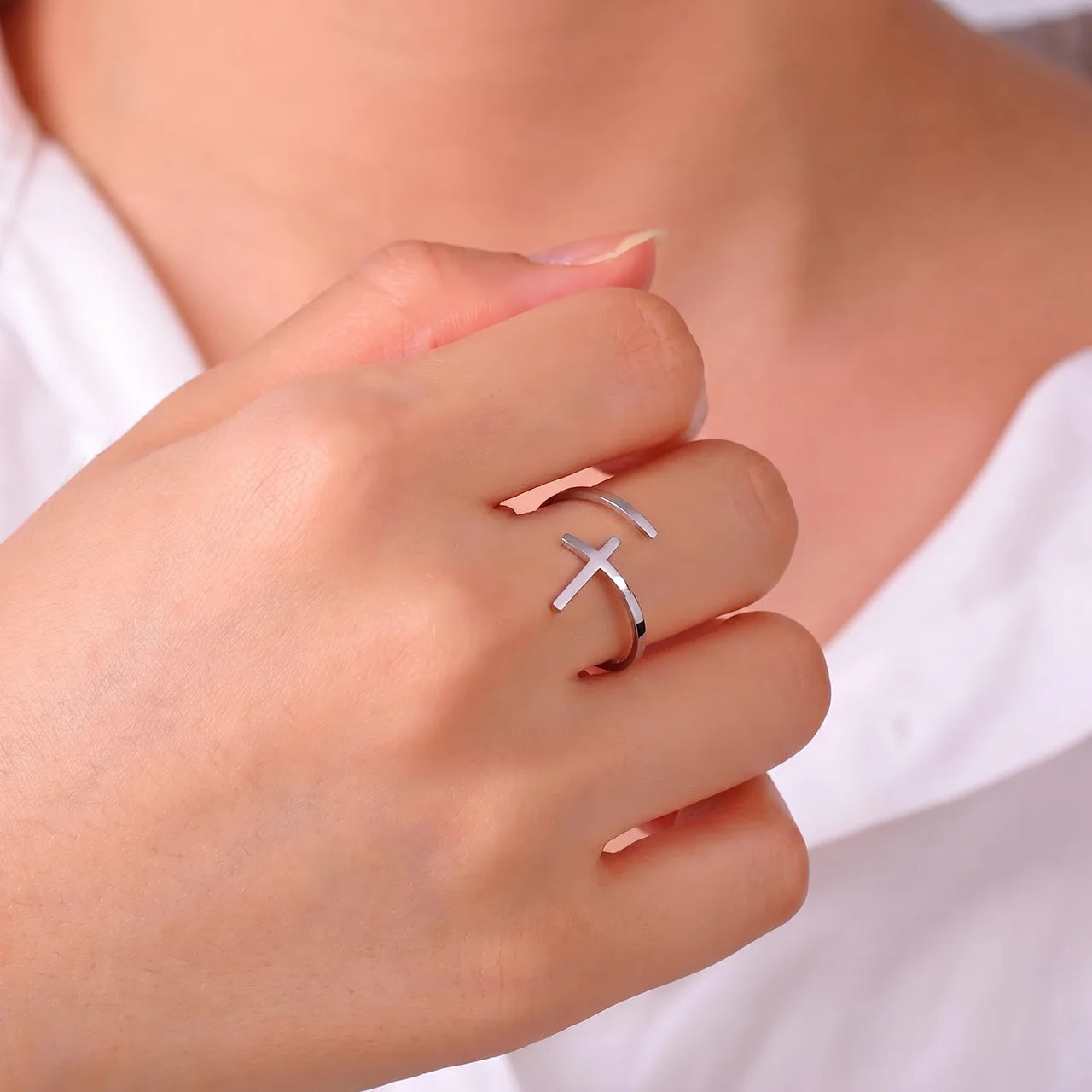 Faith & Strength™ Cross Adjustable Ring